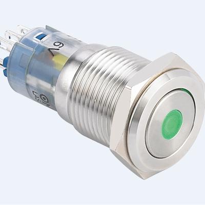 China Stainless Steel Crust 16mm Momentary Push Button Switch with Dot Light (PM162F-11D/G/12V/S, CE, ROHS) for sale