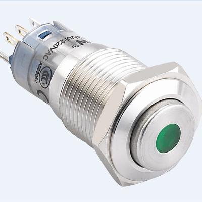 China ELEWIND 16mm IP67 Stainless Steel Crust Latching Push Button Switch with Dot Light (PM162H-11ZD/B/12V/S/IP67, CE, ROHS) for sale