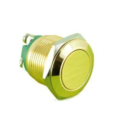 China Gold Plated ELEWIND 19mm Color Brass Gold Push Button Switch (PM191F-10/G, 19mm, IP65, ROHS) for sale