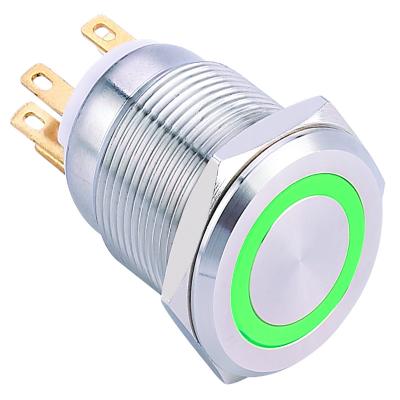 China (1NO1NC)ELEWIND 19mm SPDT Momentary Button Switch with Light (PM193F-11E/B/12V/S) for sale