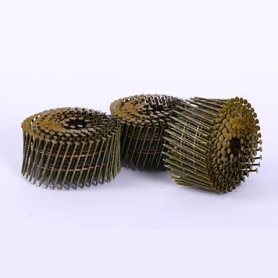 China Geel Roestvrij staal Ring Shank Coil Siding Nails Te koop