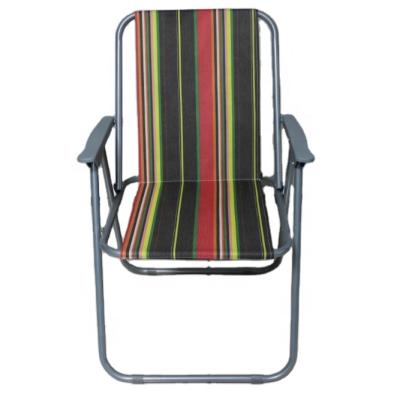 China Factory Wholesale Folding Chair Easy-carry Fabric And 18mm Tube Beach Chair Spring Steel Chair for sale