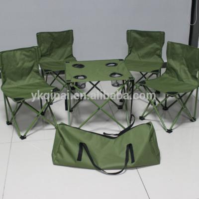 China Modern portable folding table and chair set with cup holders for sale