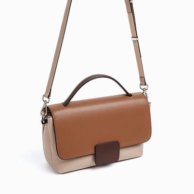 China 2021 High Quality New Fashion Brown Ladies Leather Handbags Wholesale Lady Simple Vintage Shoulder Bag for sale