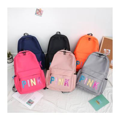 China No Fashion Sequin Pink Backpack Letters School Waterproof Canvas Girl Pink Sequin Backpack Women for sale