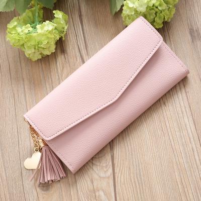 China Waterproof Fashion PU Women Leather Wallets Grab Long Bag Wallet Purse for sale