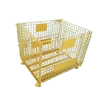 China High Quality Customized Stackable Spray Folding Or Color Zinc Welded Metal Steel Wire Mesh Storage Container for sale