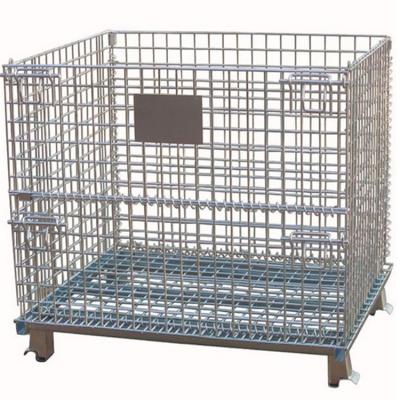 China New Model Customized Heavy Duty Collapsible Collapsible Wire Mesh Box Pallet Storage Metal Cage for sale