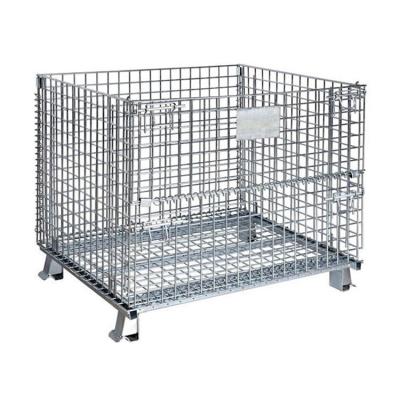 China Customized Stackable Wire Folding Mesh Metal Storage Pallet Cage Warehouse Cheap High Quality for sale