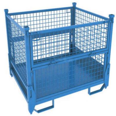 China Stackable Industrial Storage Container Gitterbox Cage Pallet Wire Mesh Container for sale