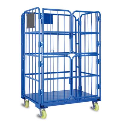 China Customized High Quality Folding Roll Cage Logistics Trolley Logistics Handcart Transport Trolley For Warehouse for sale