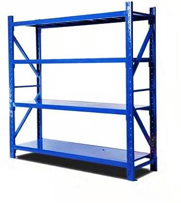 China Factory 250KG Corrosion Protection 4 Layers Powder Light Duty Metal Warehouse Rack Storage Rack Coating Shelf for sale