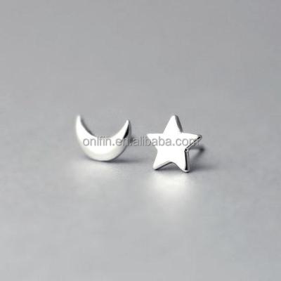 China 2015 Fashion Fashion Silver Earrings Studs Moon and Star 925 Sterling Silver Earring for sale