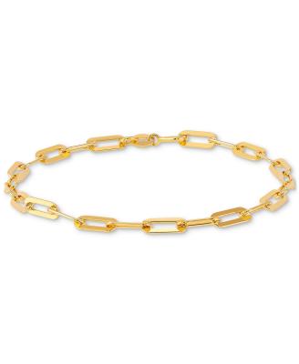 China Large TRENDY Brass Paper Clip Chain Bracelet in 18K Gold Plating for sale