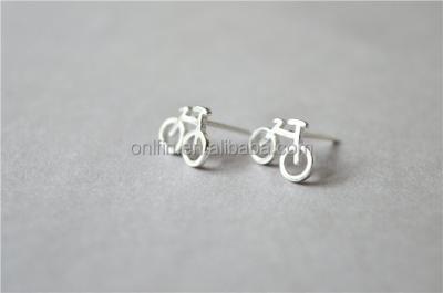 China 925 Sterling Silver Bicycle Stud Earrings Sports Earring Bike Earrings for sale