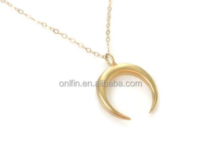 China Mothers Day Gifts 18K Silver Gold Plated Moon Necklace for sale