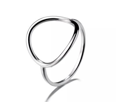 China Hiphop Sterling Silver Open Dome Circle Ring Gold Ring for sale