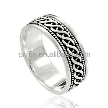 China Fashion 925 Sterling Silver Celtic Ring, Woven Knot Band Celtic Ring for sale