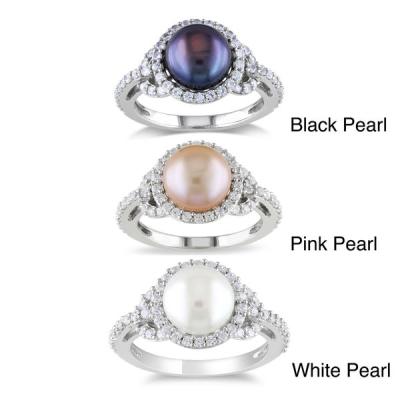 China Newest Sterling Silver Silver Ring with Imitation Pearl, Silver Pearl Ring for sale