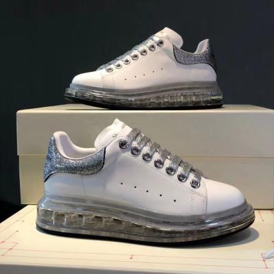 China Cushioning Alexander Smooth Leather Gradient Air Cushion Transparent Oversized Unique Sports Shoes for sale