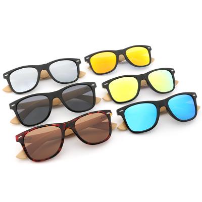 China High Quality Custom Polarized Logo Sunglasses Retro Black Bamboo Frame Wooden Sun Glasses Fashion Sunglasses for sale