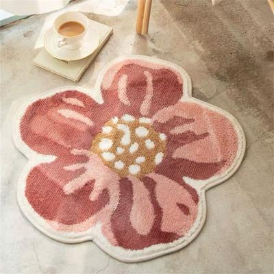 China Flower Smile Flower Eggs Kitchen Toilet Mat Floor Cover Round Shape Entrance Anti-Slip Mat Mat Absorbent Bath Mat For Bed Room Bedside Mats Rug for sale