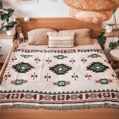 China Anti-Static Knitted Travel Home Blankets Sofa Throw Tassel Blanket Mandala Geometric Soft Bohemian Towel Sheet Bedding Decor Blanket for sale