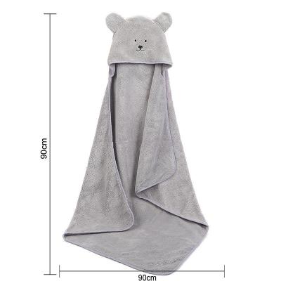 China OEM High Quality Hypoallergenic Soft Serve Super Absorbent Bear Style Hooded Baby Towel for sale