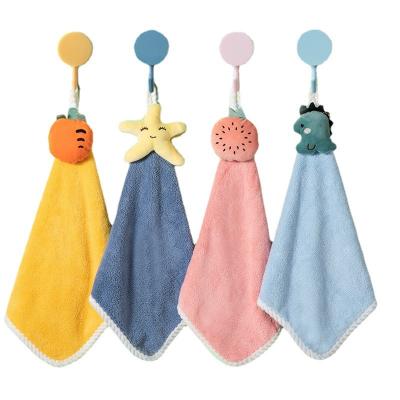 China Manufacturer wholesale child safe hand can be hung absorbent children's hand towel baby skin cute soft for sale