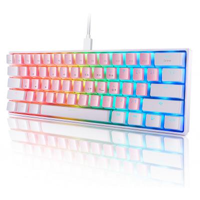 China Seenda 61 PBT Backlit Keycaps Mini 16 Modes Gaming Mechanical Keyboard 60% With Customizable Backlit Programmable Type-C RGB Keys USB Keyboard for sale