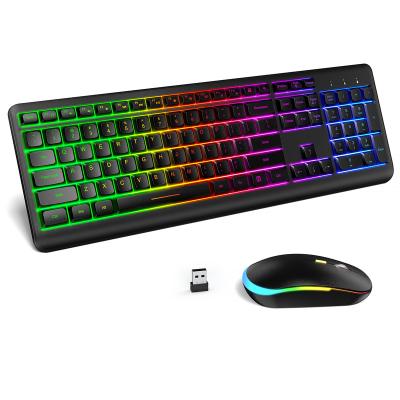 China For Gamer Rechargeable Normal Illuminated Wireless Keyboard Mouse Set Backlit Wireless Gaming Keyboard And Mouse Combo for sale