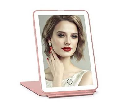 China Lighted Ipad Mini Size Travel Comfortable Cosmetic Foldable Compact Folding LED Vanity Makeup Mirror for sale