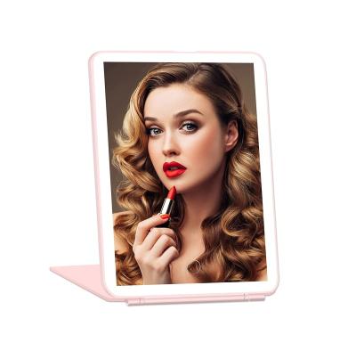 China Manufacturer Custom Logo 5x 10x Magnifier Travel Portable Design Lighted Cosmetic Vanity Led Make Up Makeup Mirror for sale