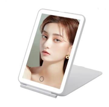 China New iPad Mini Hollywood Lighted Cosmetic Mirror With Lightweight 1200mAh Built In Battery Portable Travel Make Up Led Mirror for sale