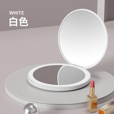 China 3.5 Inch Wide Illuminated Travel LED Light Compact Folding Pocket Led Hand Mirror for sale