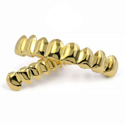 China Hip Hop Hip Hop Full Set Gold Grillz For Teeth Jewelry Bottom Grillz Bling Gold Teeth Human Teeth For Friend Gift Party for sale