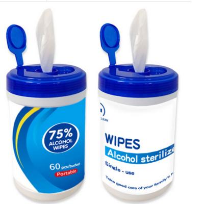 China Cleaning Canister packed alcohol baby wet wipes disfection antibacterial baby household cleaning wet tissue for sale