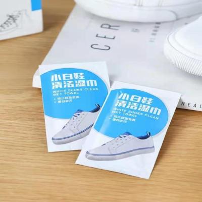 China Double Sided Cleaning To Remove Dirt Mini Custom Single Shoes Cleaning Wet Cloths Tissue Paper for sale