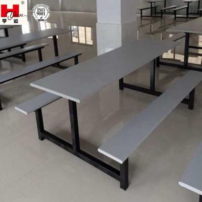 China 8 Panel Steel Frame Dining Room Furniture Fireproof 8 Seats Restaurant And Canteen Dining Table for sale