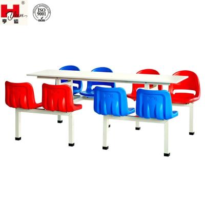 China High Quality 8 Seats 8 Seat Dining Table With Plastic Table Chair Back for sale