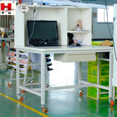 China Industrial Easy Entry Movable High Quality Table With Casters For Garment Factory for sale