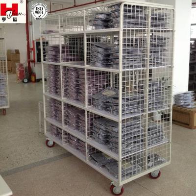 China Easy Movable Custom Made Garment Factory Industrial Display Double Sided Shirt Cart for sale