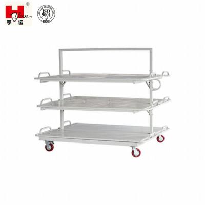 China Easy Removable 3 Sewing Room Service Trolley Double Side Loose Cloth Heavy Duty Layers for sale