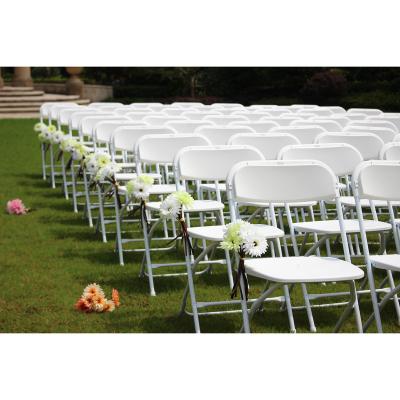 China Dining Chair Factory Direct White Stacking Plastic Folding Chair For Wedding Party for sale