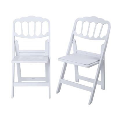 China White Plastic Hotel Chair Convertible Napoleon Wedding Folding Chairs Wedding Party Event Chair for sale