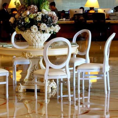 China UV Protect And Stackable White French Dining Chairs For Hotel for sale