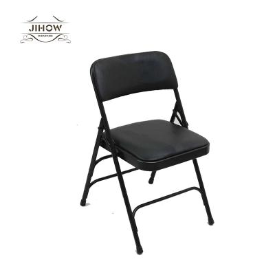 China Wholesale Leisure Chair Vinyl PU Upholstered Office Chairs Metal Folding Chairs for sale