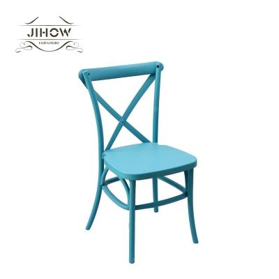 China UV Protective Blue X Chair Cross Back Chair Back Resin Wholesale Price for sale