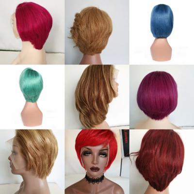 China 2021 Factory Customized Body Wave 100% Colored Human Hair Lace Wig for sale