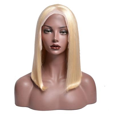 China Wave 150% Density 613# Silky Straight Hair 8 10 12 14 Inch Bob Lace Frontal Wig 613 Blonde Bobo Wigs for sale